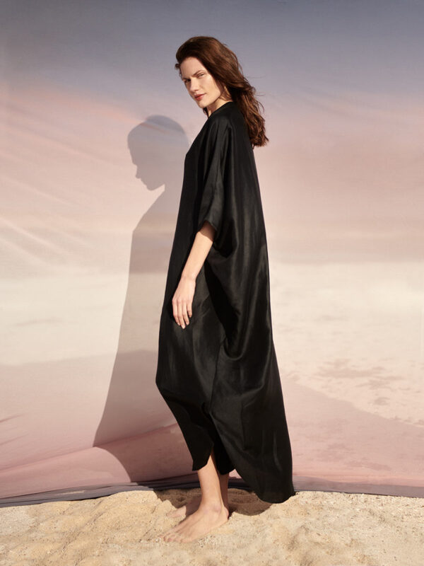 AFRODITA LINEN BLACK TUNIC - Slow fashion, women's cotton, linen and silk dresses and tunics