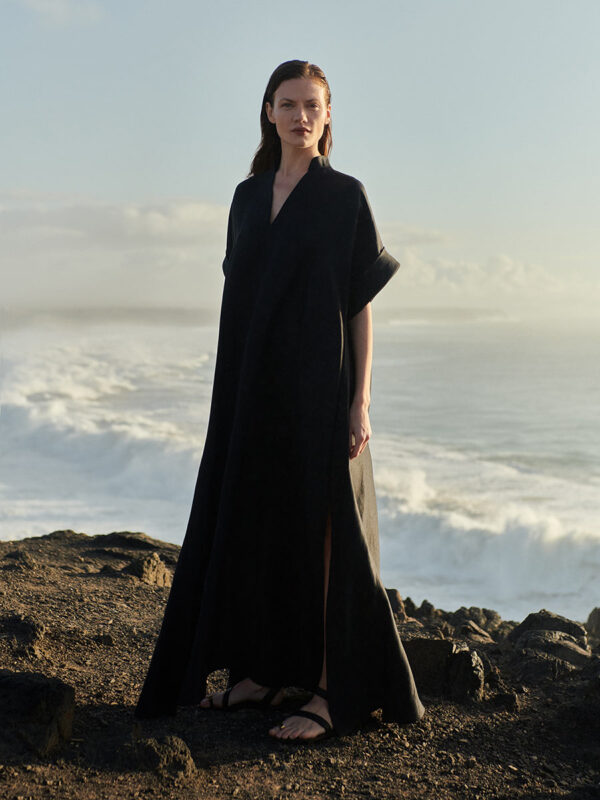 MINERVA LINEN BLACK TUNIC - Slow fashion, women's cotton, linen and silk dresses and tunics