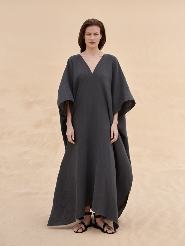 SELENE ORGANIC COTTON ANTRACITE TUNIC - Slow fashion, women's cotton, linen and silk dresses and tunics