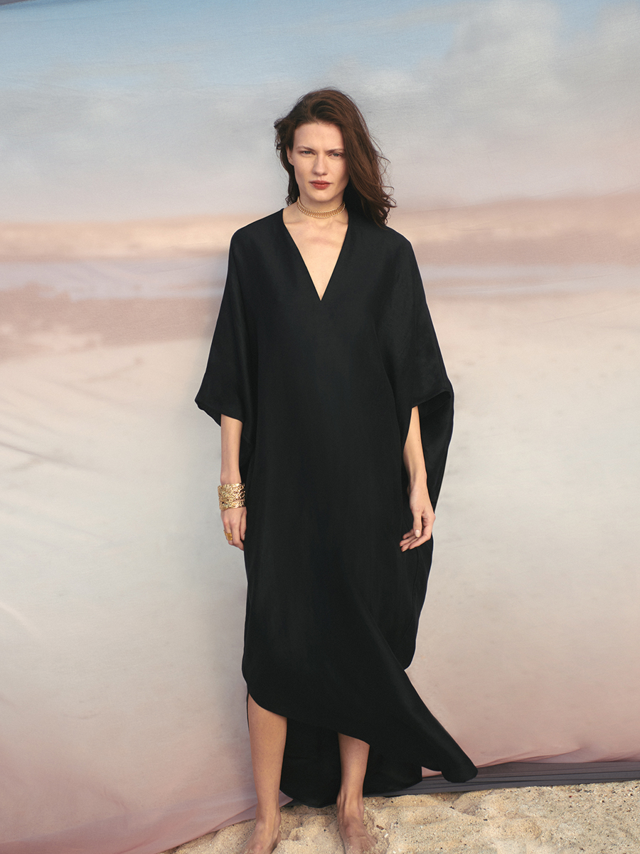 AFRODITA LINEN BLACK TUNIC - Slow fashion, women's cotton, linen and silk dresses and tunics